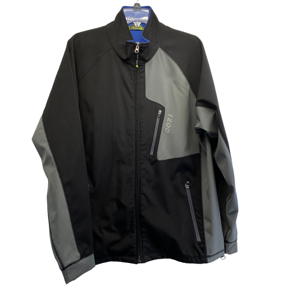 Izod performance retro softshell jacket XL full zip multiple pockets colorblock